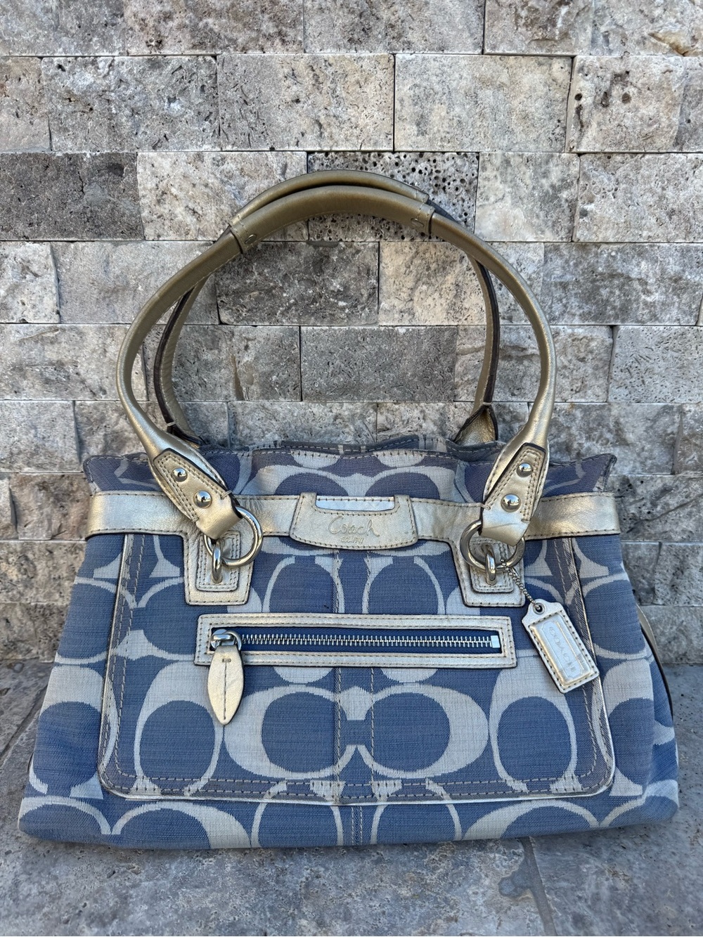 Coach Penelope Blue Signature Bag 2008